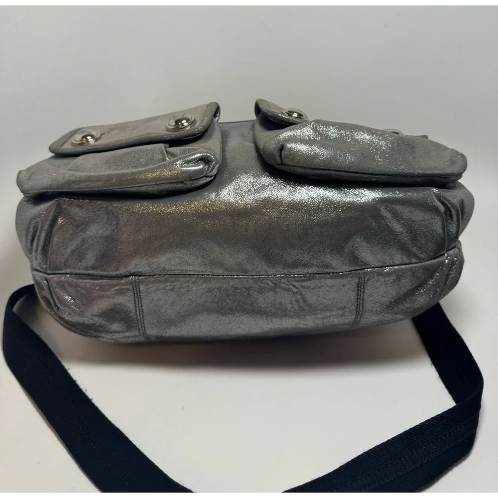 SOLD Coach Poppy Silver Metallic Double Pocket Satchel/Shoulder Bag #14561 – Y2K - Picture 6 of 14